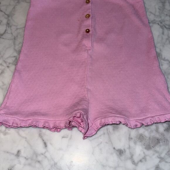 Zara Pink Knit Button-Front Romper 1 1/2Y - Picture 4 of 5